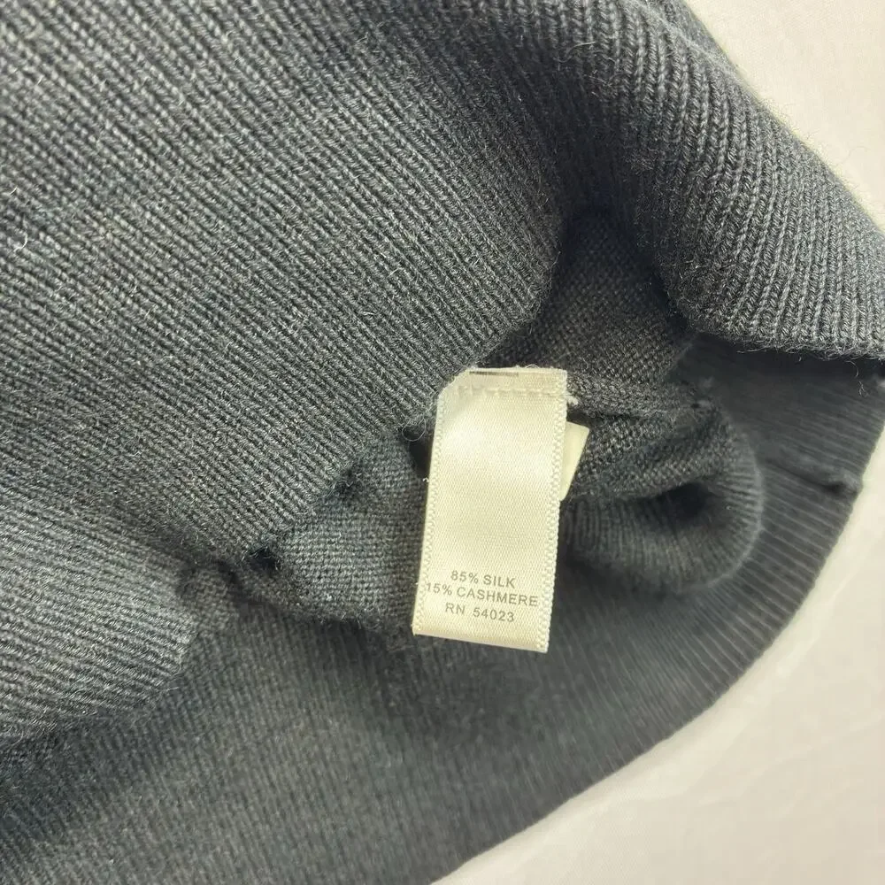 Banana Republic Men’s Large Black Silk Cashmere V-Neck Lightweight Sweater